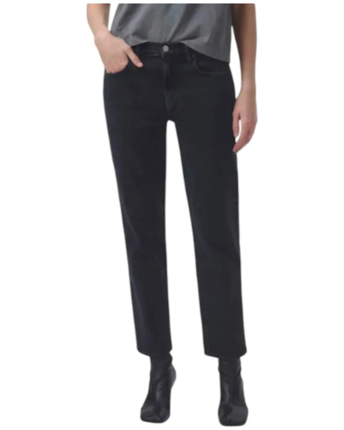 Agolde - Kye Mid Rise Straight Cropped Jeans