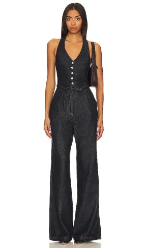 Amanda Uprichard X Revolve Isadore Denim Jumpsuit in Blue
