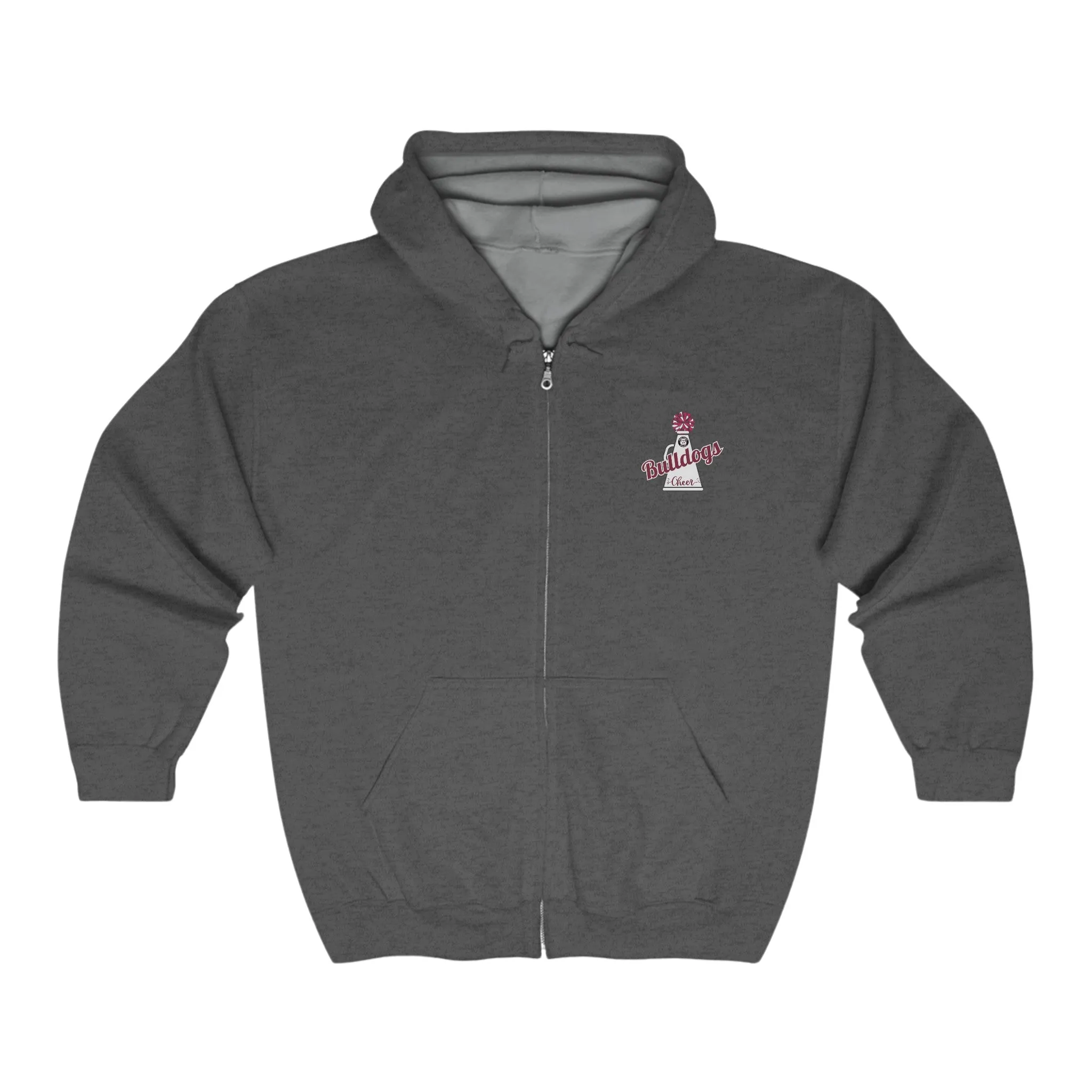 Bulldogs Cheer Mom Era  Adult Unisex Heavy Blend™ Full Zip Hooded Sweatshirt
