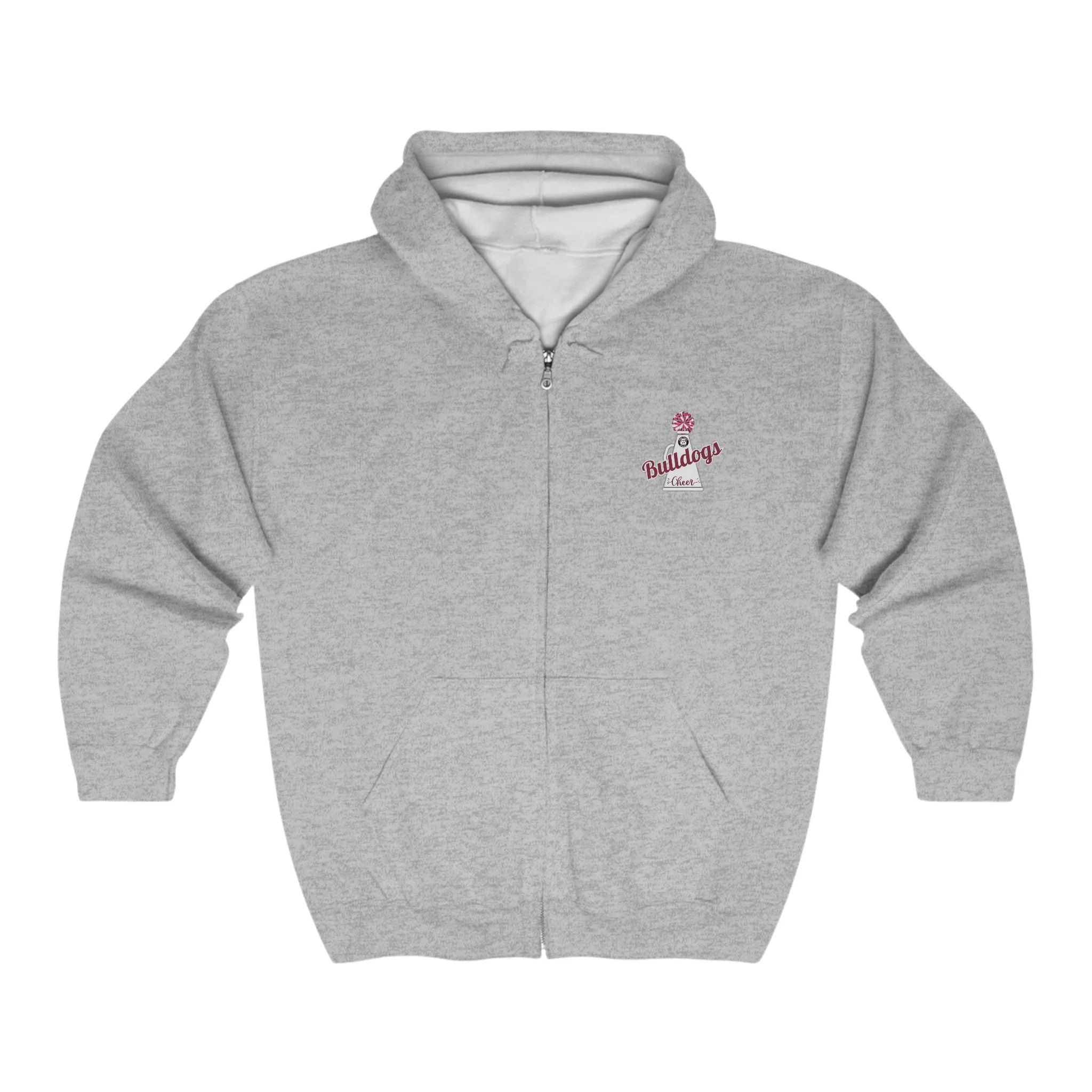 Bulldogs Cheer Mom Era  Adult Unisex Heavy Blend™ Full Zip Hooded Sweatshirt