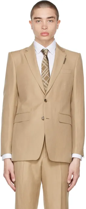 Burberry Beige Linen Classic Fit Blazer