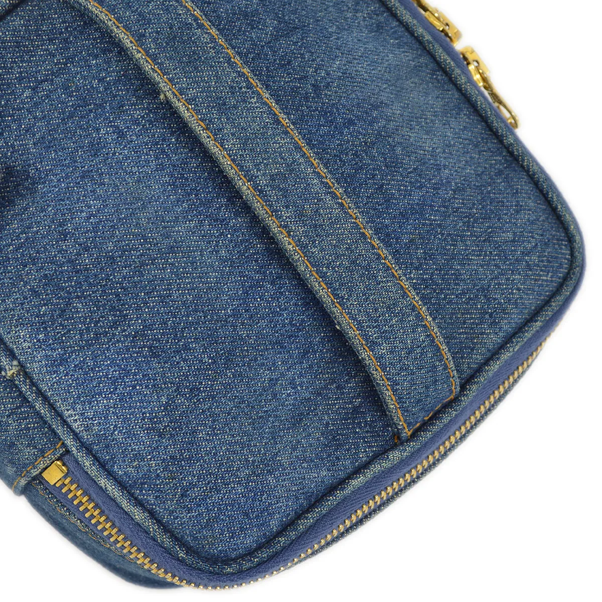 Chanel Blue Denim Timeless Vanity Handbag