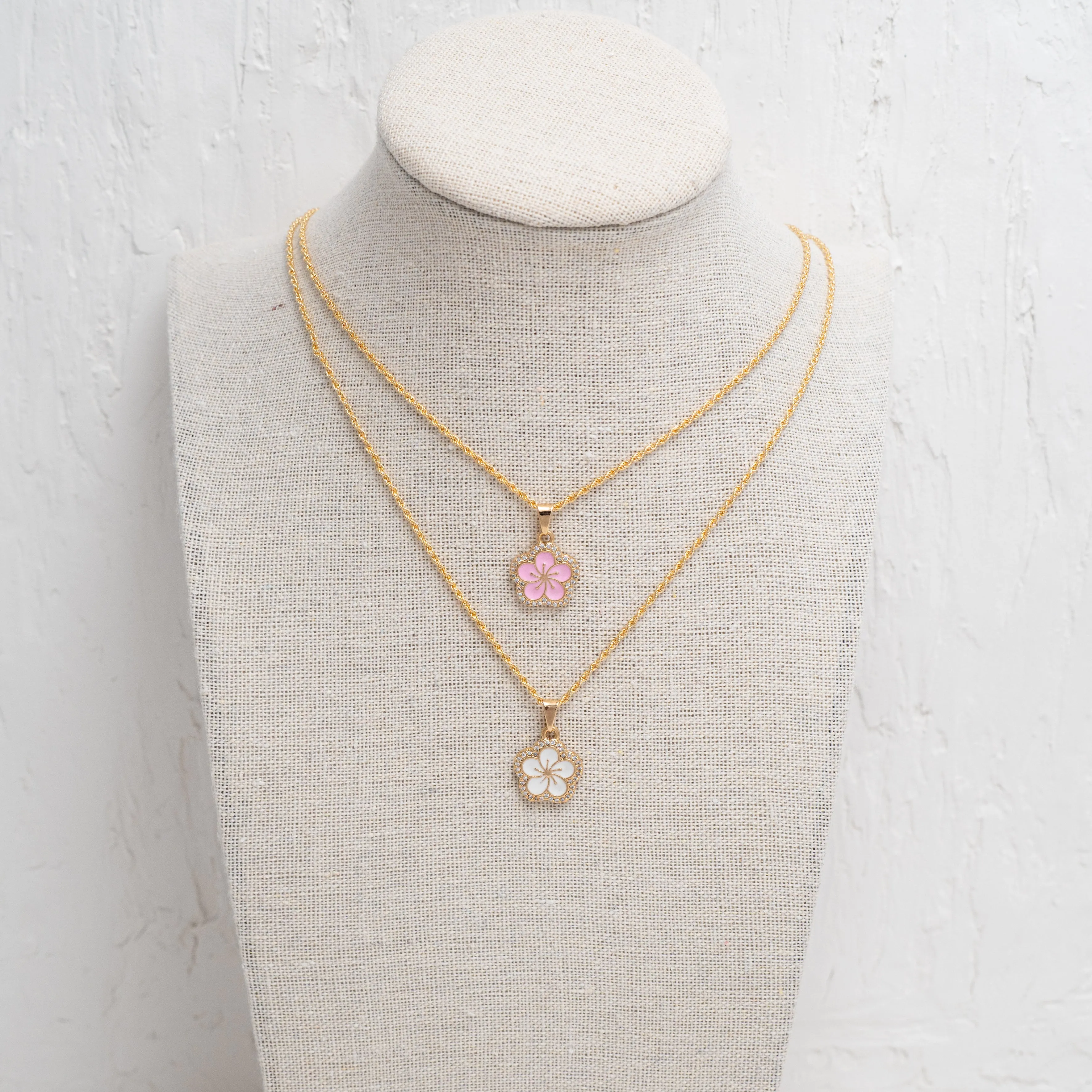 Cherry Blossom Flower Charm Necklace