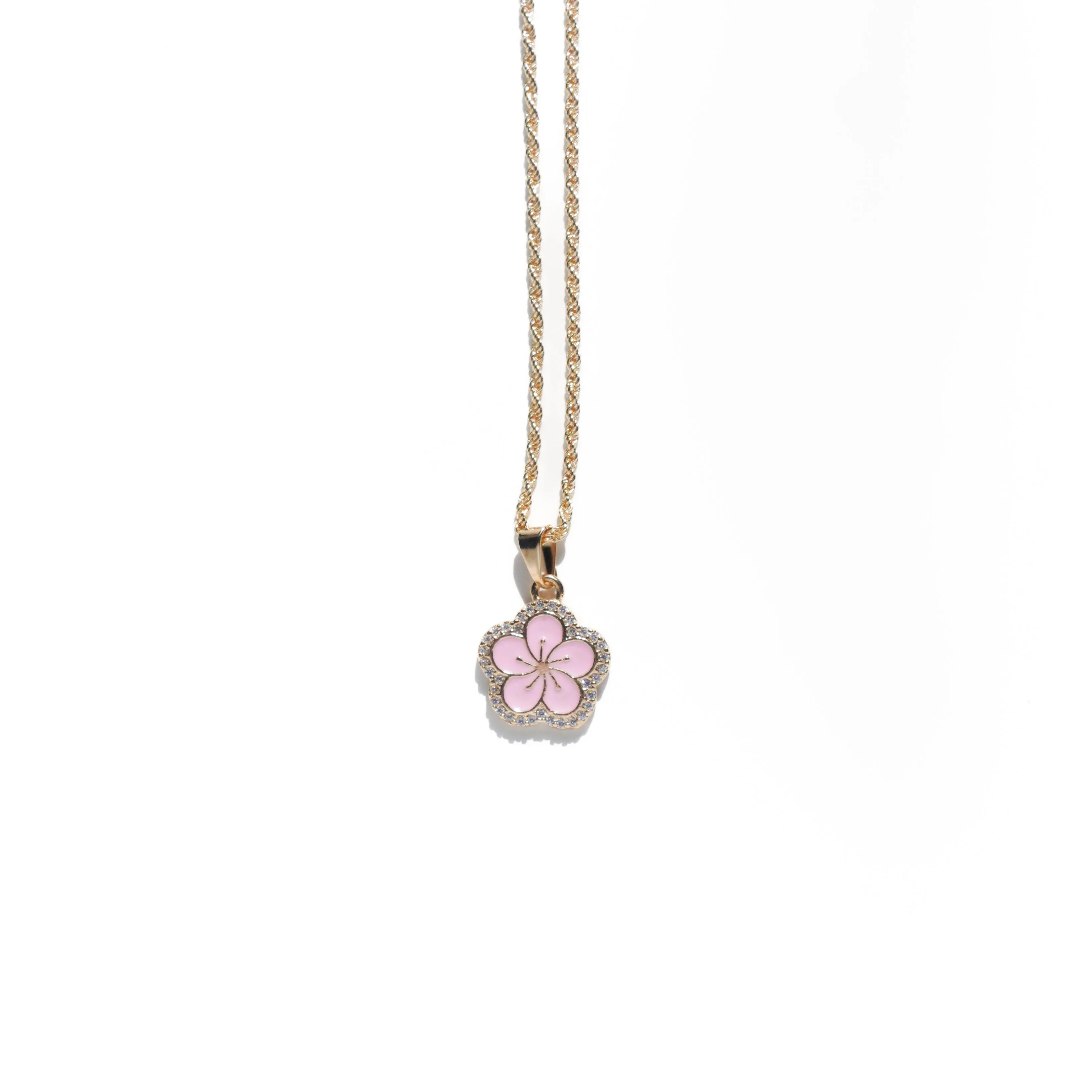 Cherry Blossom Flower Charm Necklace