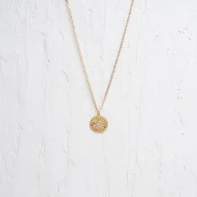 Circle Lined Medallion Charm Necklace