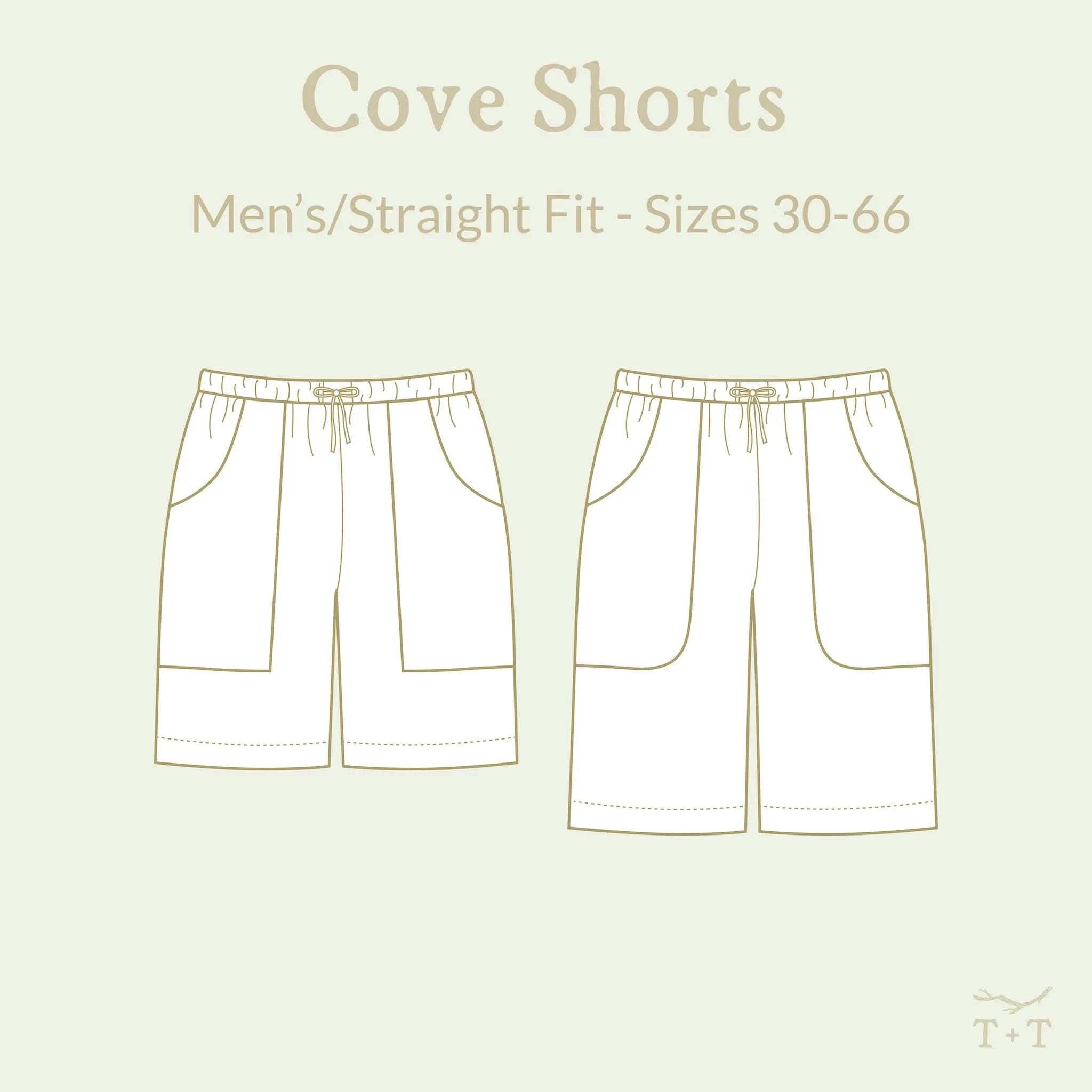 Cove Shorts Sewing Pattern - Men's/Straight Fit