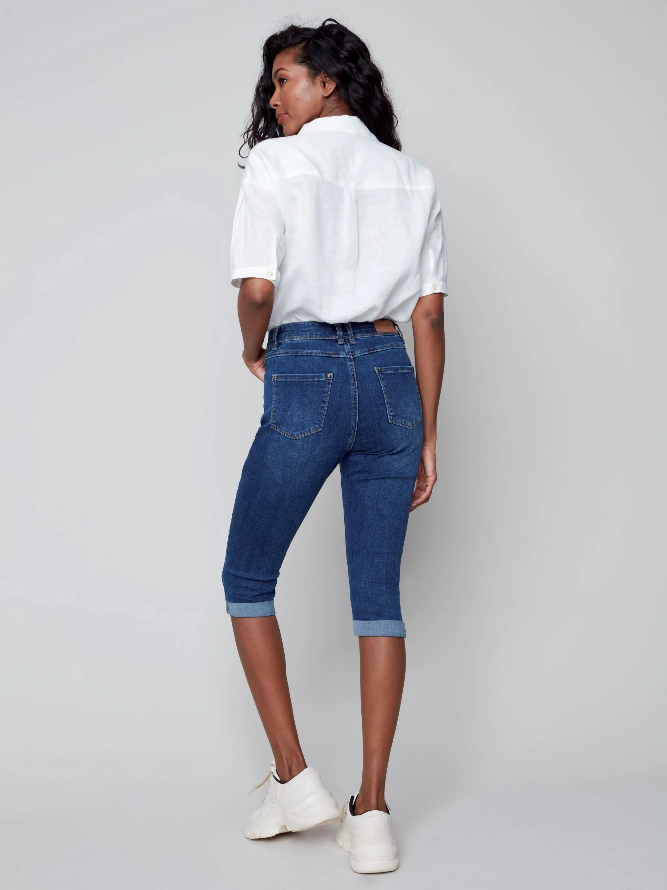 Denim Pedal Pusher Pants - Indigo