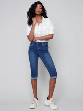 Denim Pedal Pusher Pants - Indigo