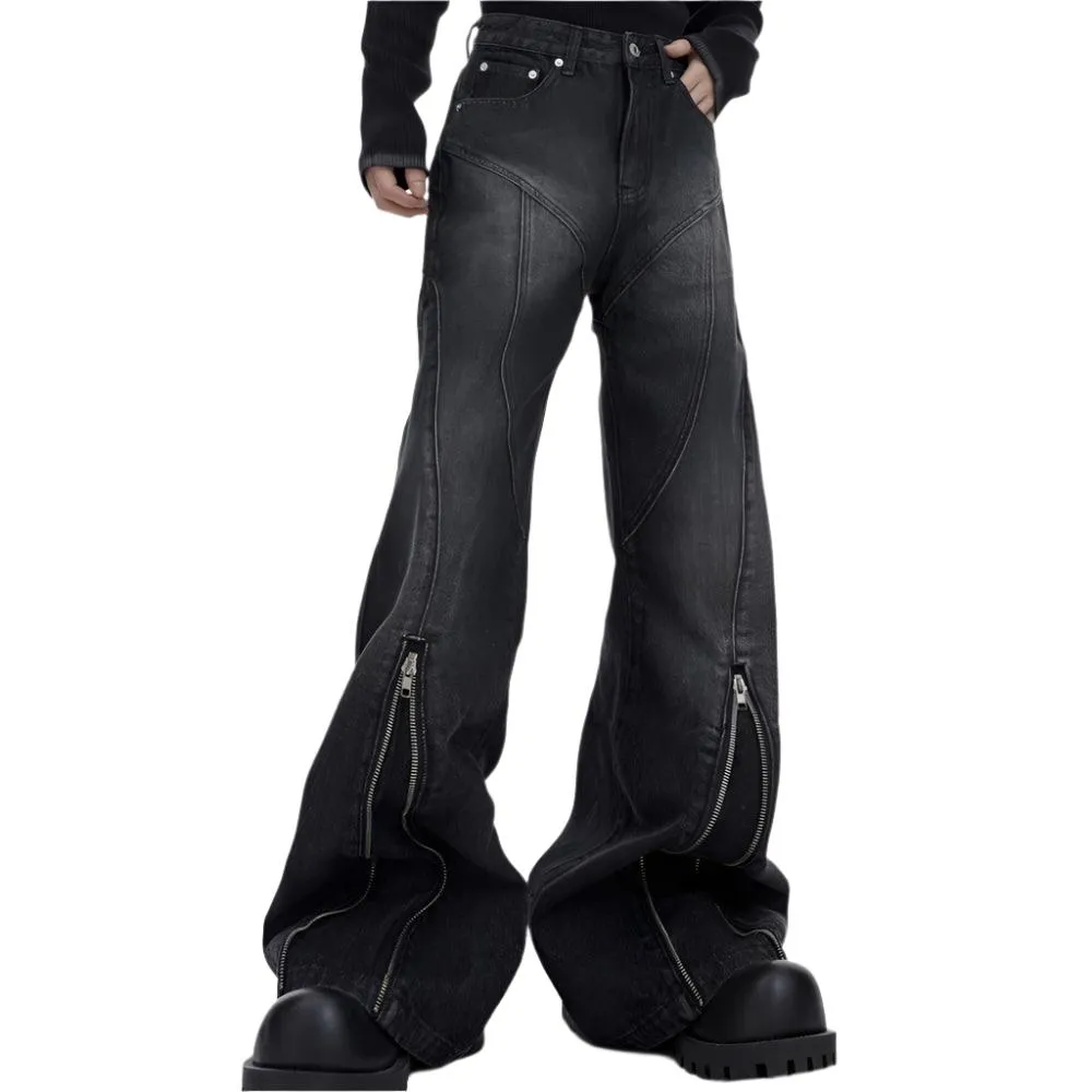 Exclusive Washed Structural Lines With Micro Flared Denims