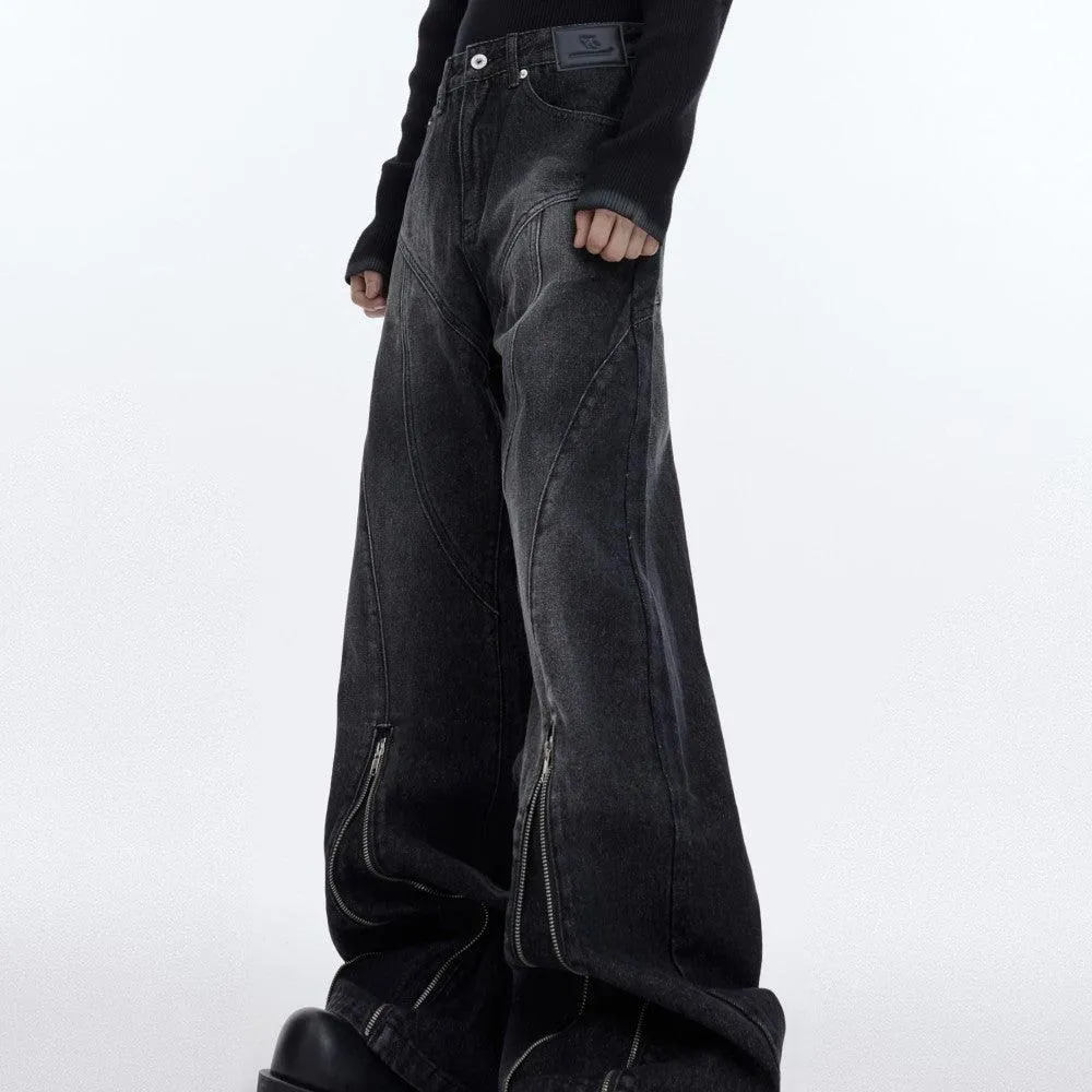 Exclusive Washed Structural Lines With Micro Flared Denims