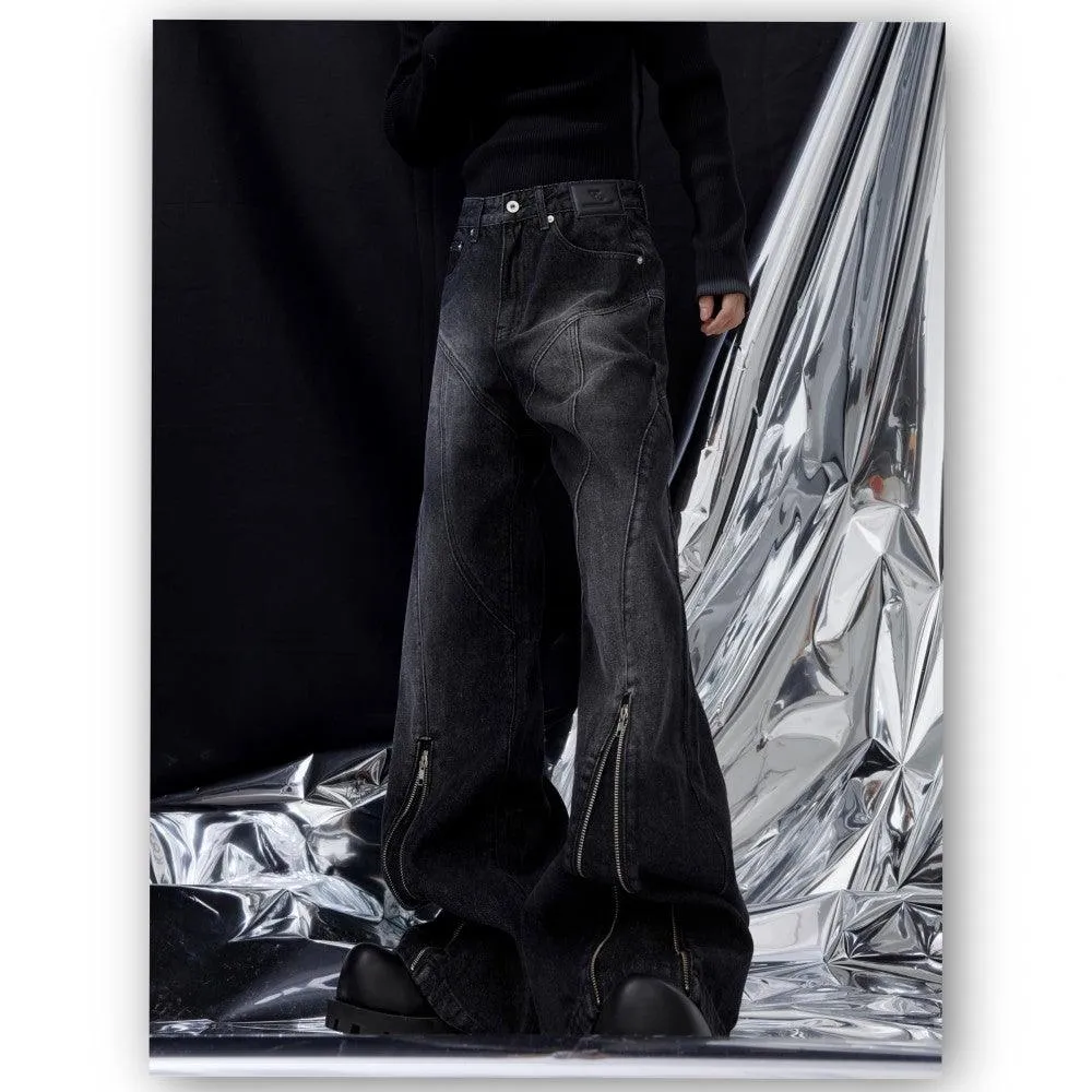 Exclusive Washed Structural Lines With Micro Flared Denims