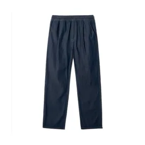 [GROOVERHYME] DENIM ONE-TUCK WIDE SETUP PANTS (DARK BLUE) L