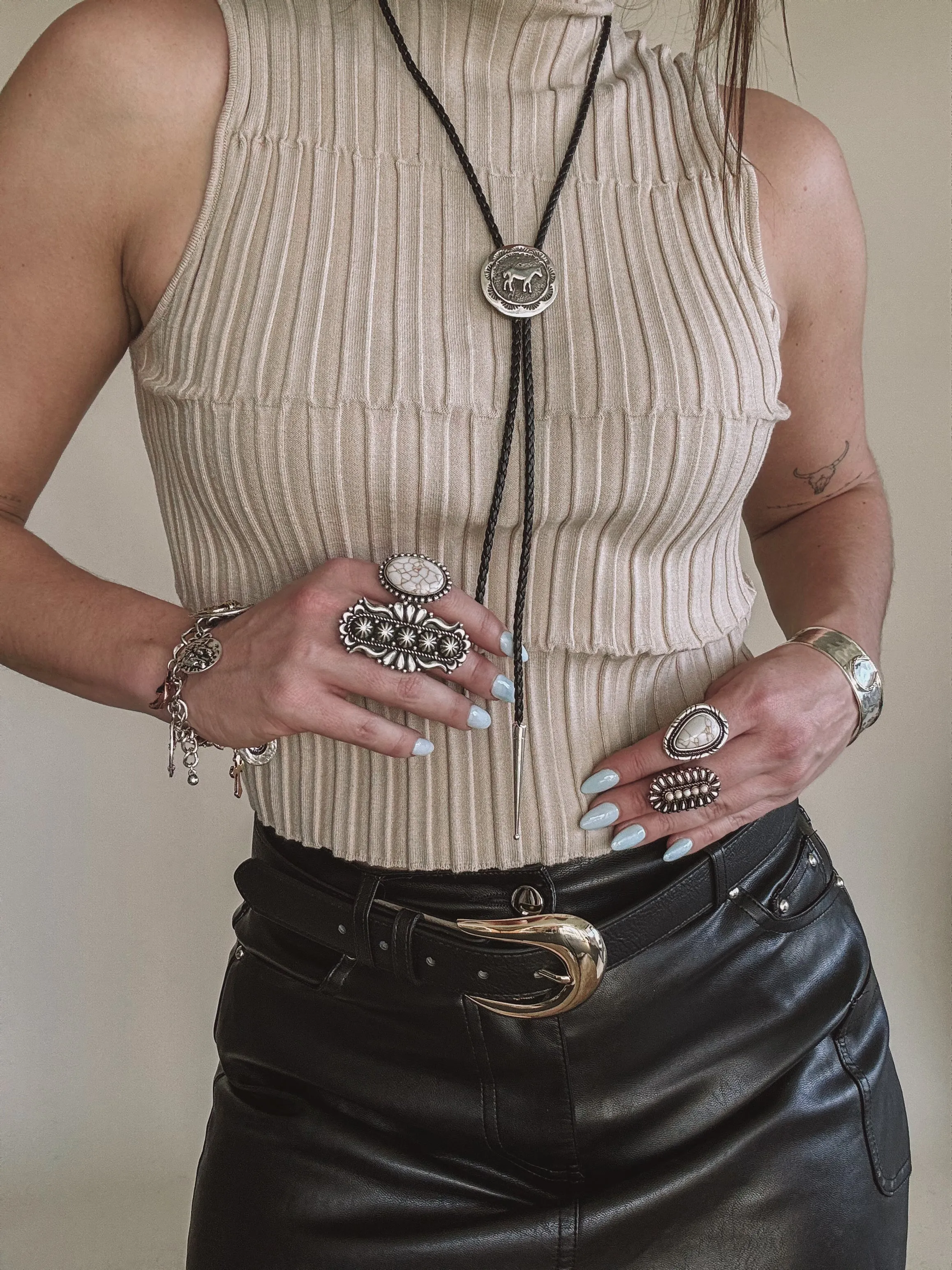 High Mock Neck Sleeveless Top