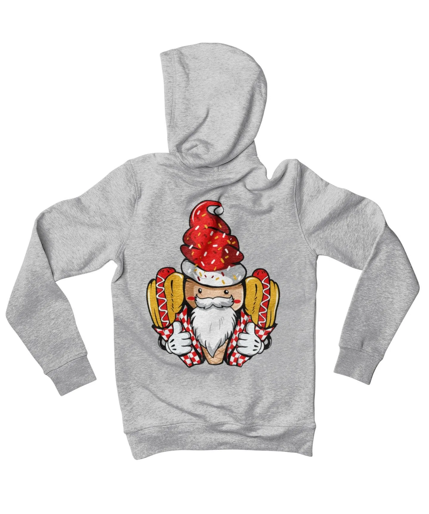 Hot Dog Santa Back Printed Christmas Hoodie