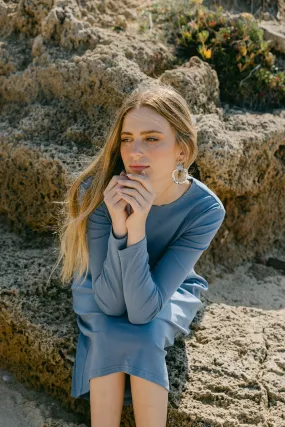 Loose Basic Dress - Denim Blue