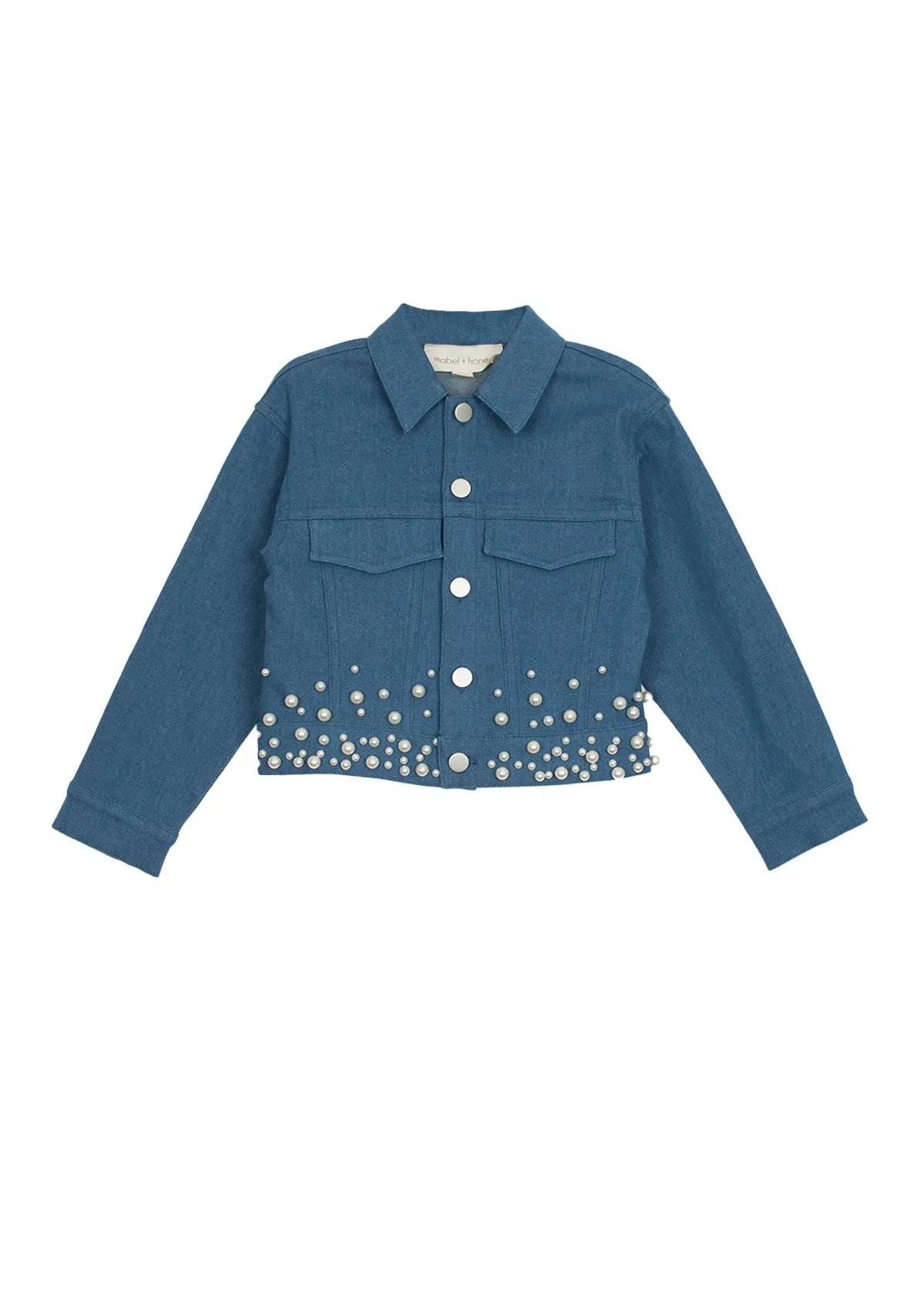 Mabel   Honey- Denim Pearl Jacket