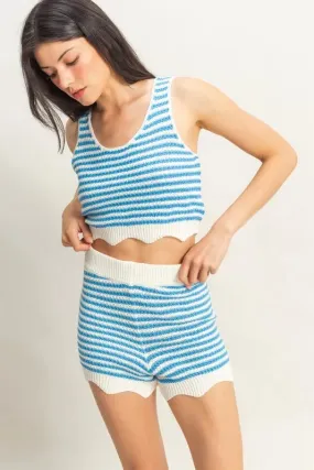 ONLINE EXCLUSIVE HYFVE Striped Cropped Tank and Shorts Set