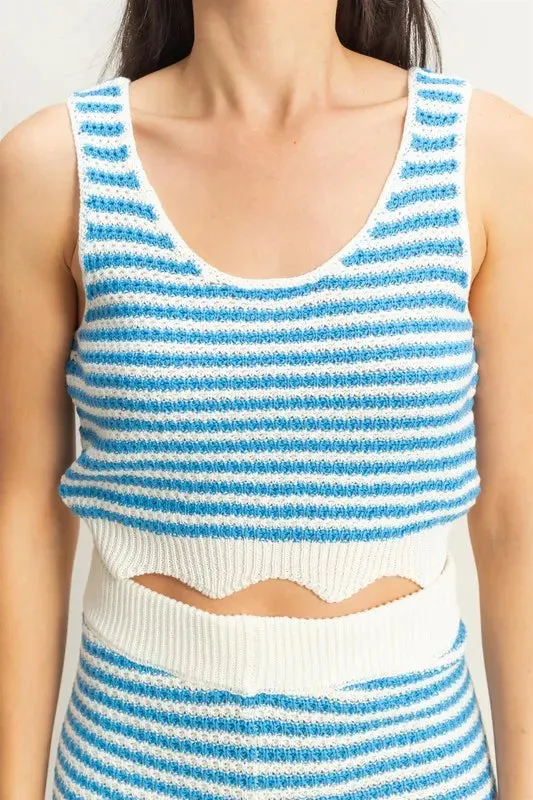 ONLINE EXCLUSIVE HYFVE Striped Cropped Tank and Shorts Set