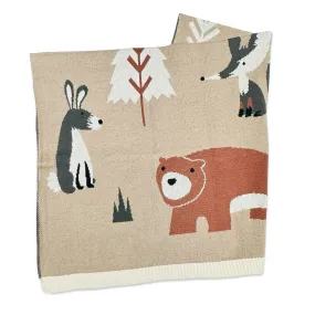 Organic Cotton Baby Blanket- Woodland Bear