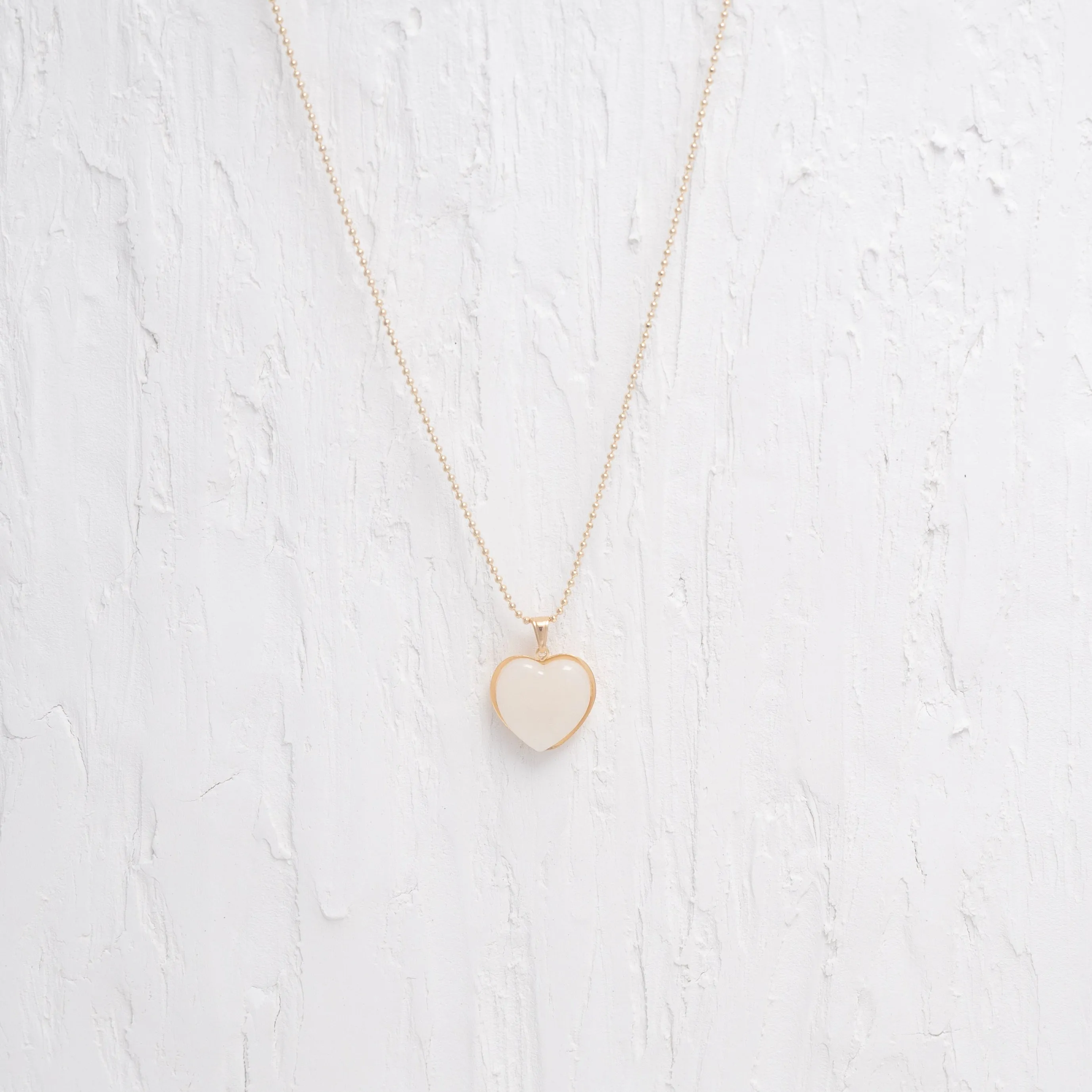 Pearl White Heart Charm Necklace