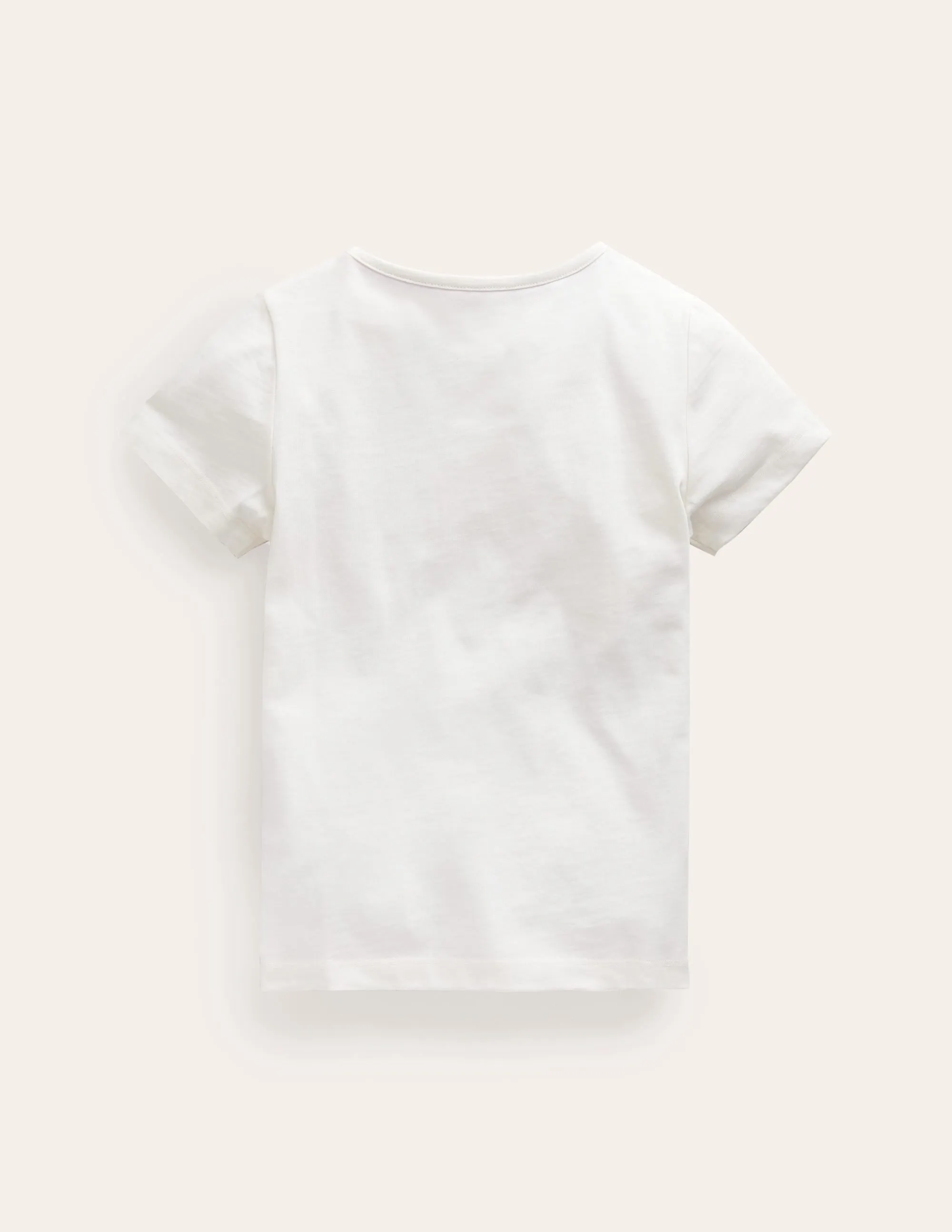 Printed Graphic T-Shirt-Ivory Flamingos