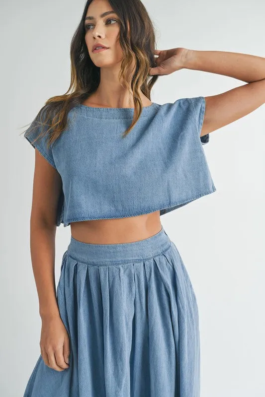 Savannah Denim Skirt Set