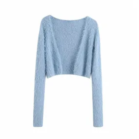 SOFT TOUCH CROPPED KNITTED CARDIGAN