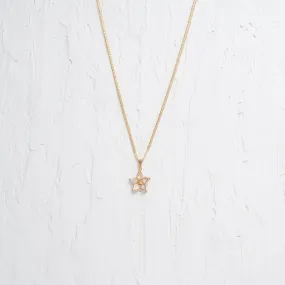 Sparkly Flower Charm Necklace