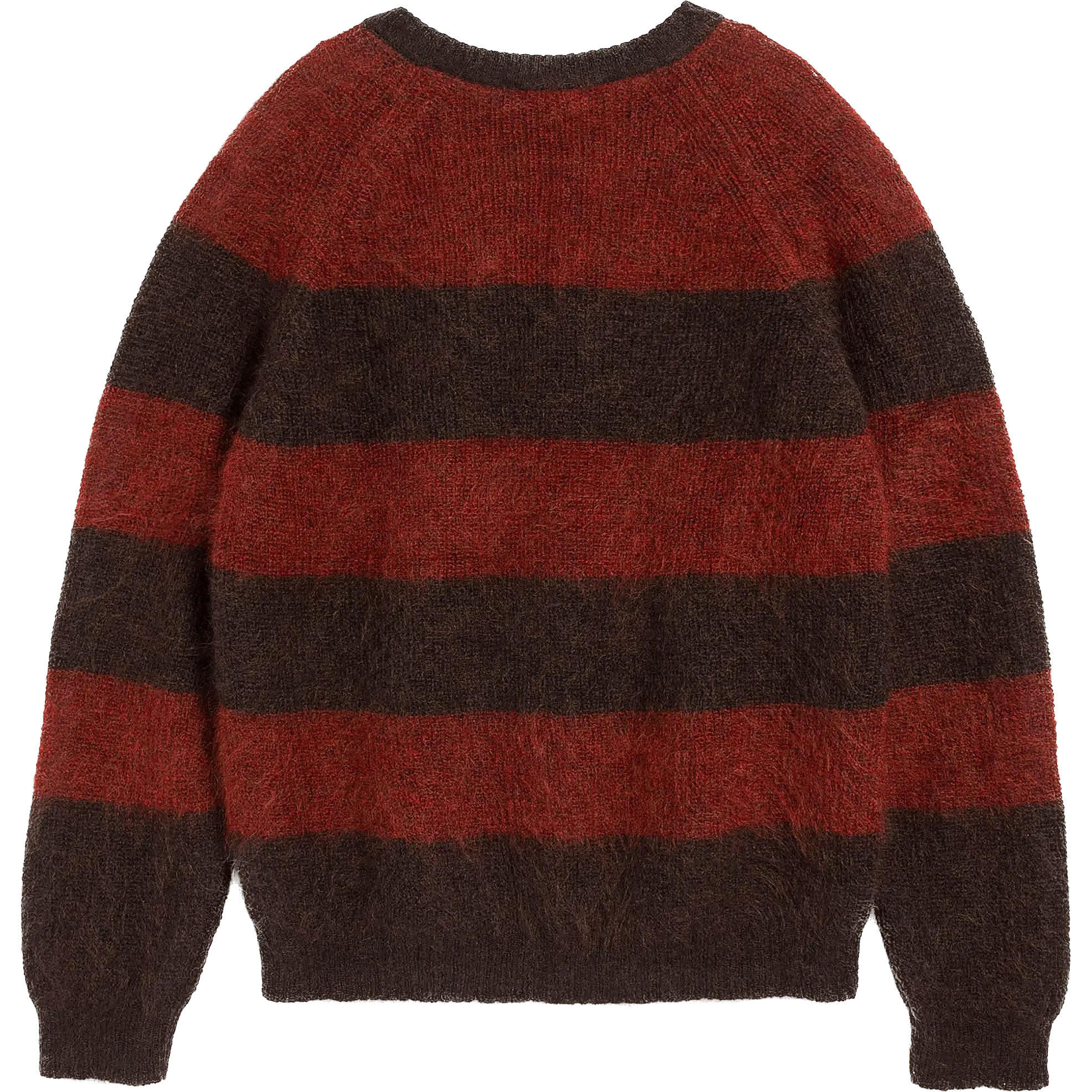Suedehead Stripe Crew Knit - Red / Brown