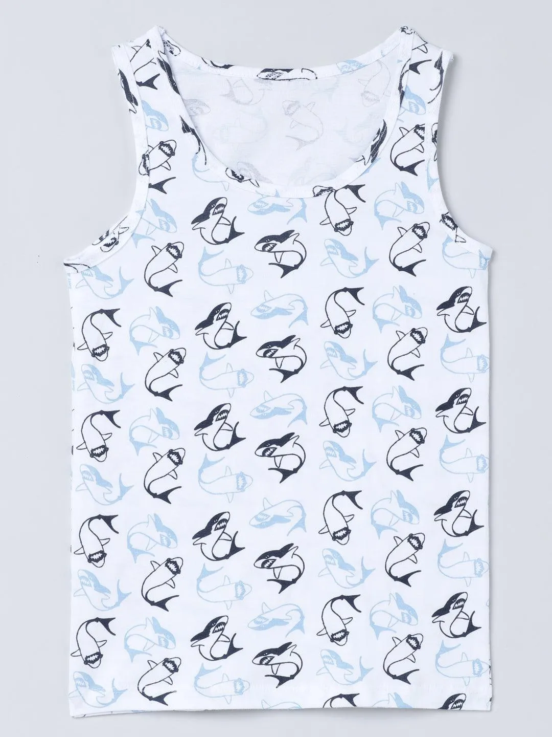 Vest - Shark All Over Print & Solid Blue (Pack of 2)