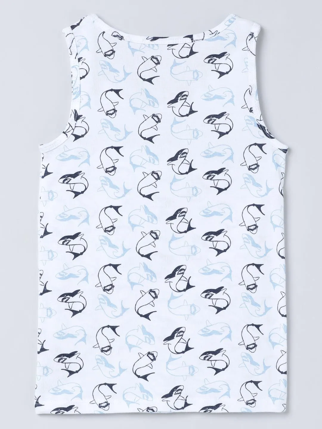 Vest - Shark All Over Print & Solid Blue (Pack of 2)
