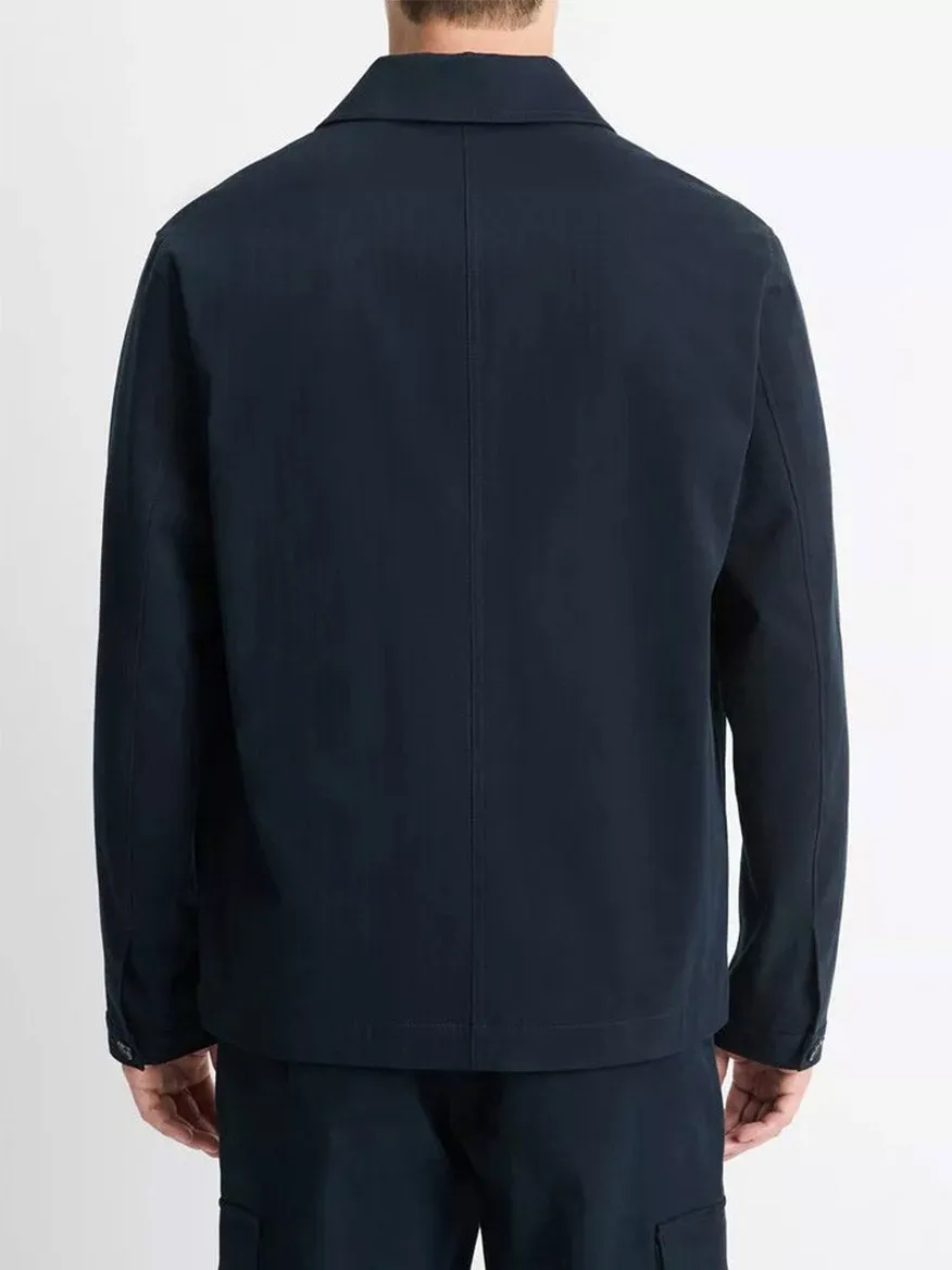 Vince Herringbone Cotton Chore Jacket in Coastal
