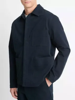 Vince Herringbone Cotton Chore Jacket in Coastal