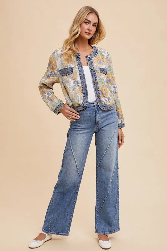 Wide-Leg Jeans with Decorative Seams