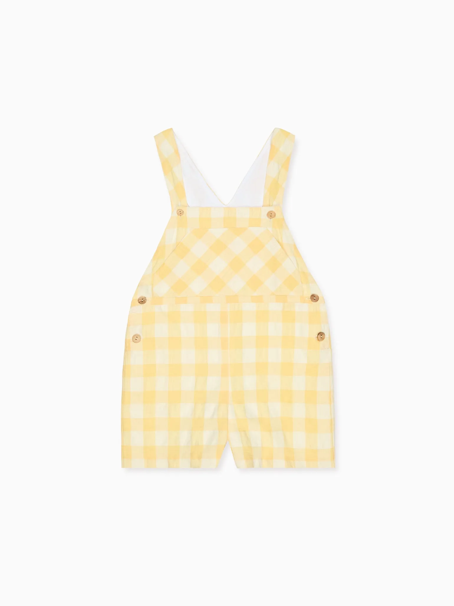 Yellow Gingham Ringo Baby Overalls
