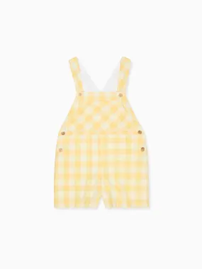 Yellow Gingham Ringo Baby Overalls